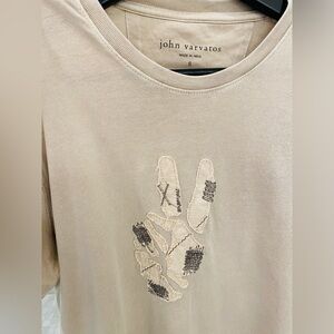 John Varvatos Beige Graphic T-Shirt
